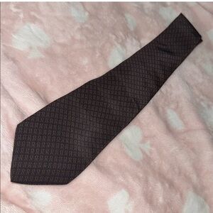 YSL Yves Saint Laurent silk Brown Tie Made in Italy
